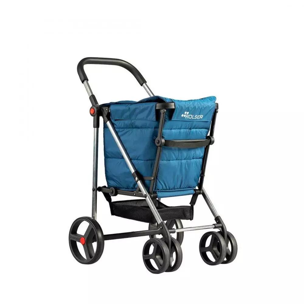 Carro de compra Rolser Basket Polar 4 Ruedas Grandes 2 Giratorias Plegable color Azul Marino