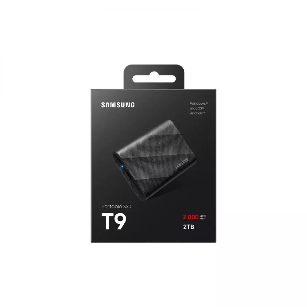Disco duro externo Samsung SSD T9 2 Tb Gris/Carbón - MU-PG2T0B/EU