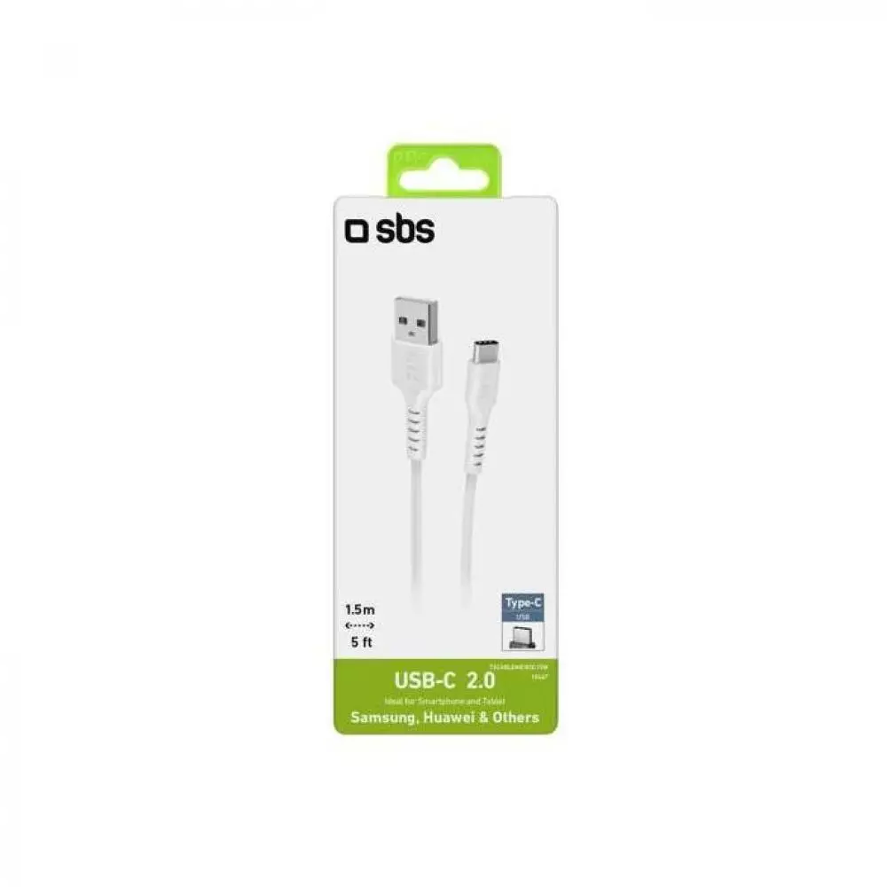 Cable USB Type C SBS TECABLEMICROC15W 1,5m Blanco