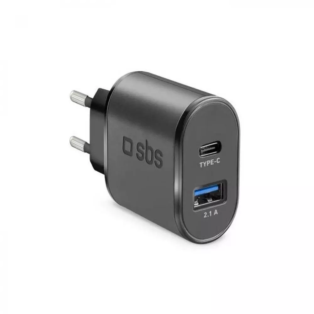 Cargador de pared SBS TETRAVUSBTC2AFAST 1xUSB Type C 1xUSB 2.1A 10W