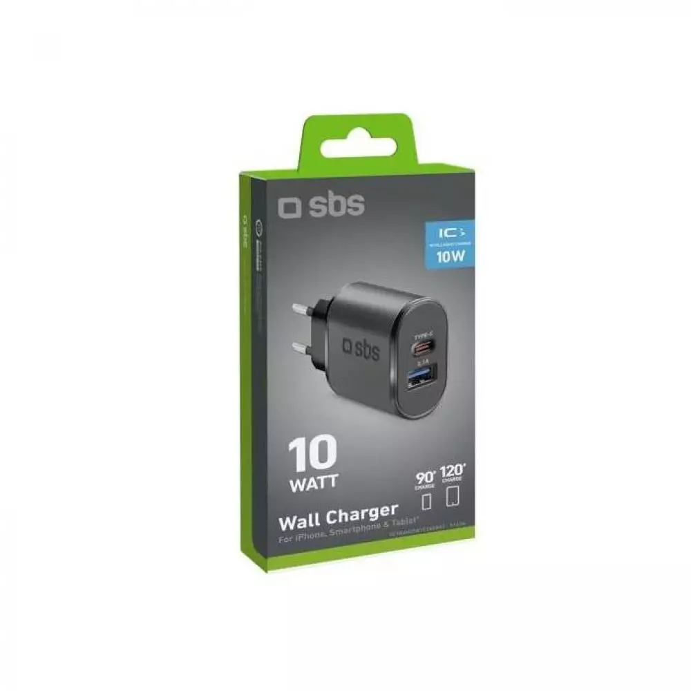 Cargador de pared SBS TETRAVUSBTC2AFAST 1xUSB Type C 1xUSB 2.1A 10W