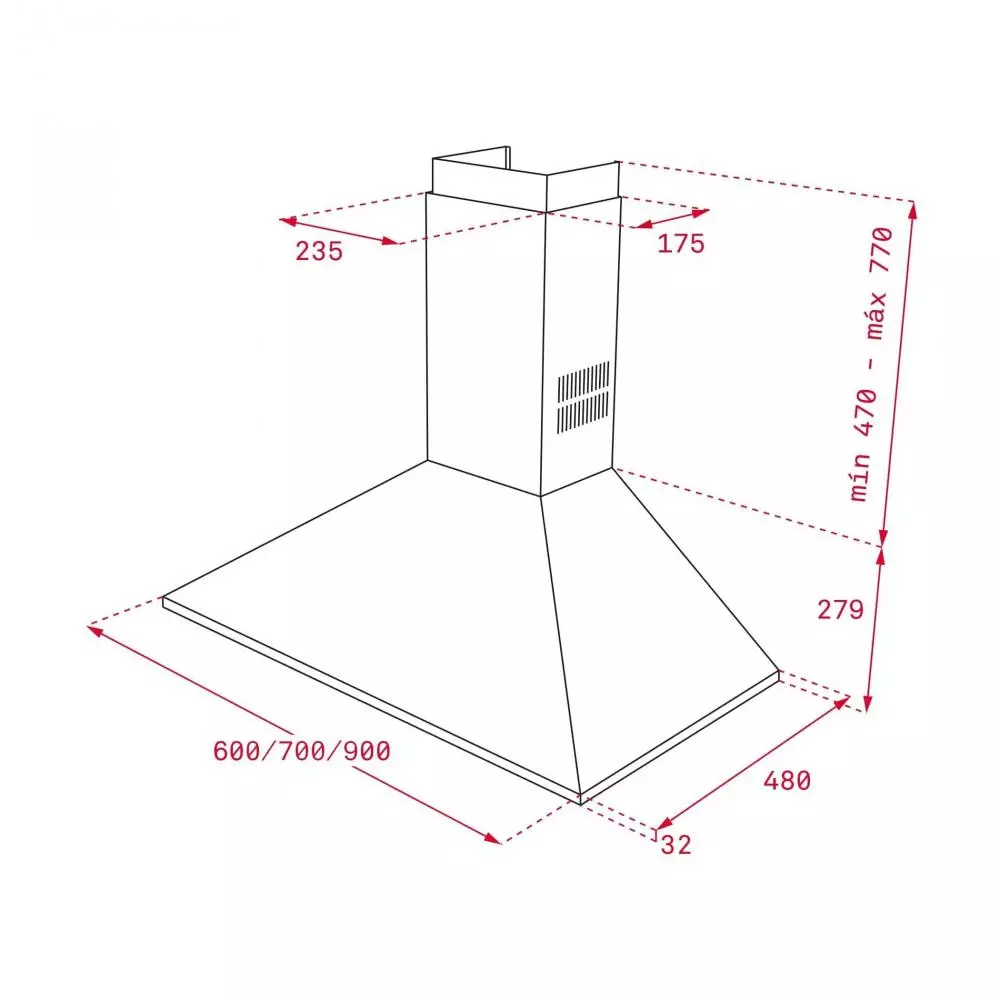 Campana decorativa Teka DBP60 613 m3/h 60 cm