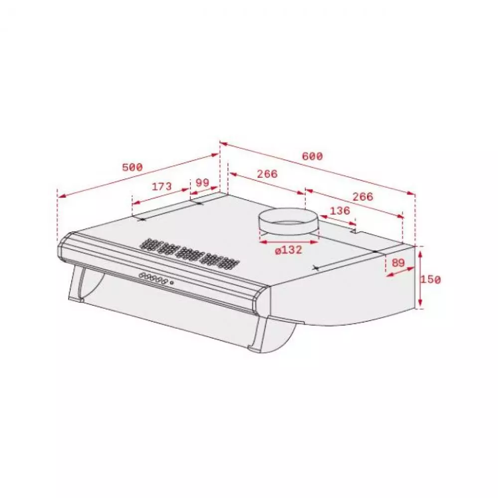Campana decorativa Teka 6420 W 375 m3/h 60 cm
