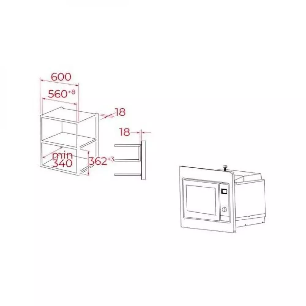 Microondas Integrable Teka MWE 225 FI 800 W Litros Grill
