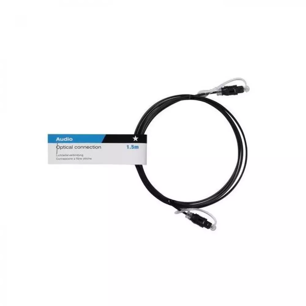 Cable de fibra óptica con 2 conectores Toslink macho, color negro, 1,5 m de longitud