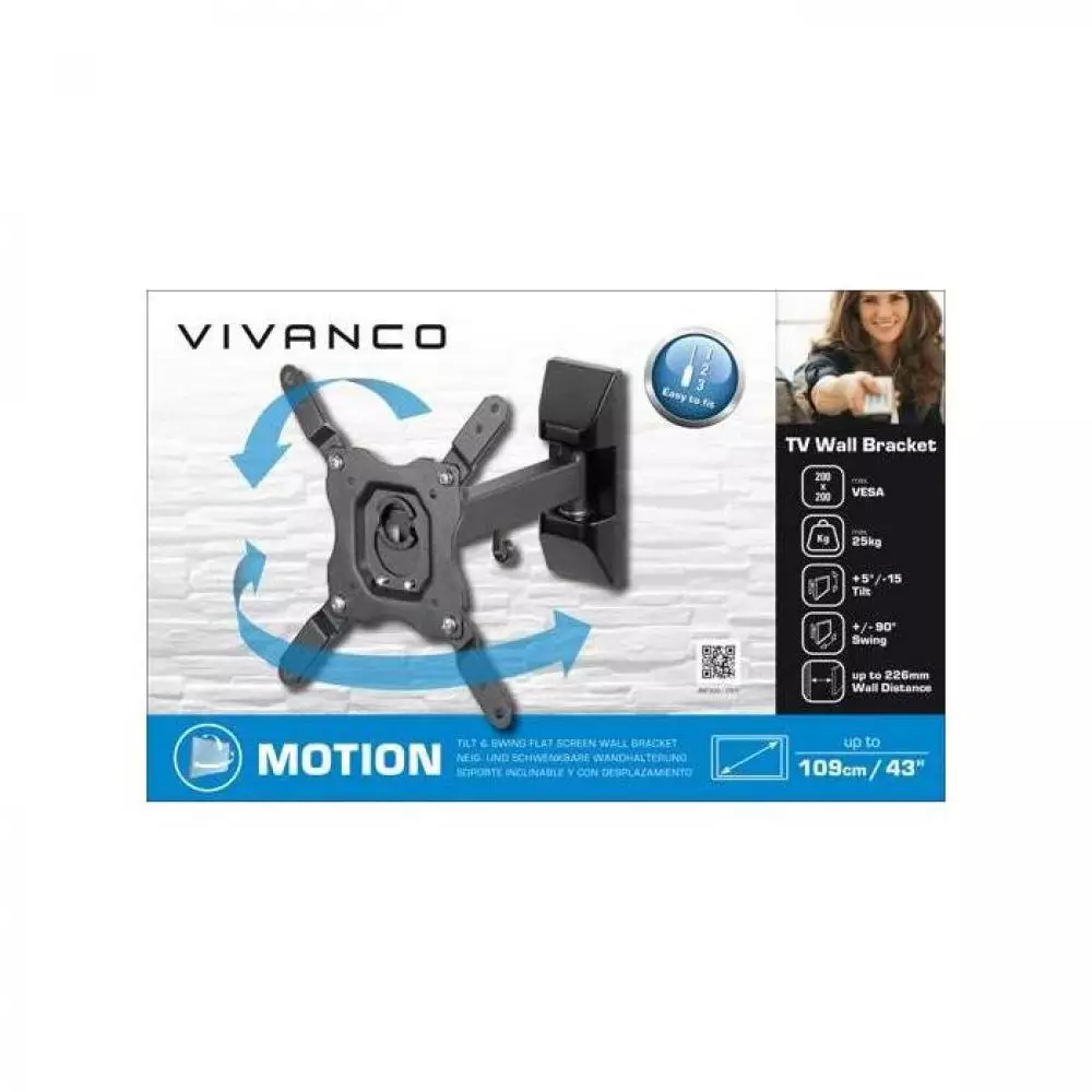 Soporte TV Vivanco VVTVOR43INCH25KG inclinable hasta 43" máx. 25 Kg