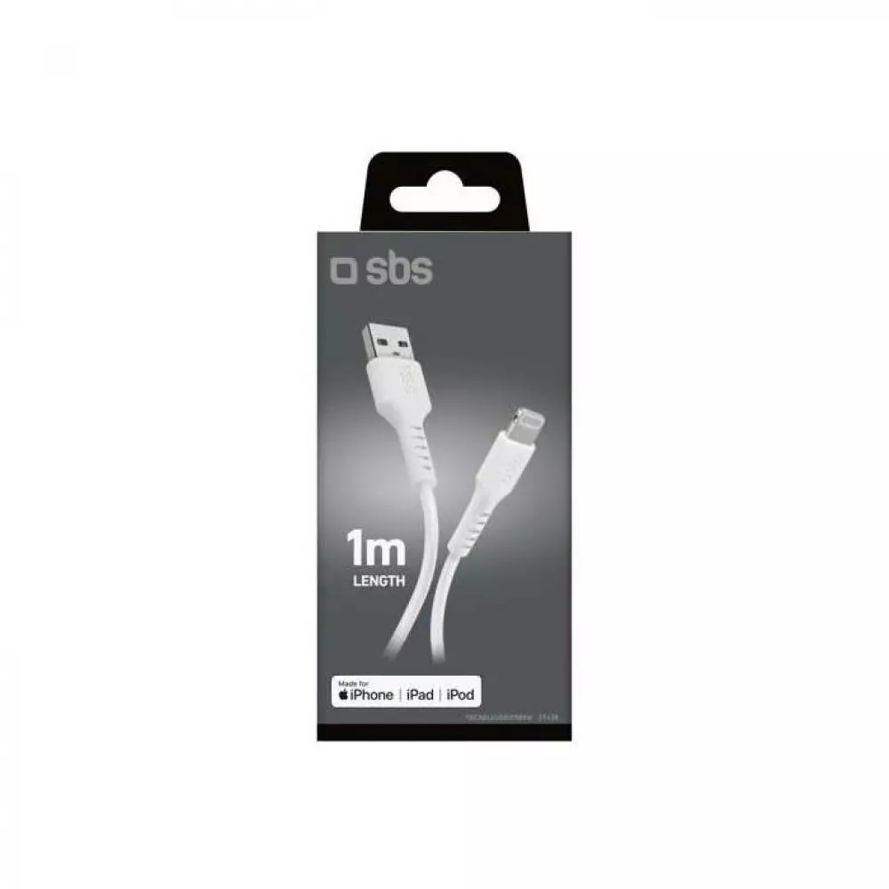 Cable USB a Lightning SBS TECABLEUSBIP589W 1m par dispositivos Apple