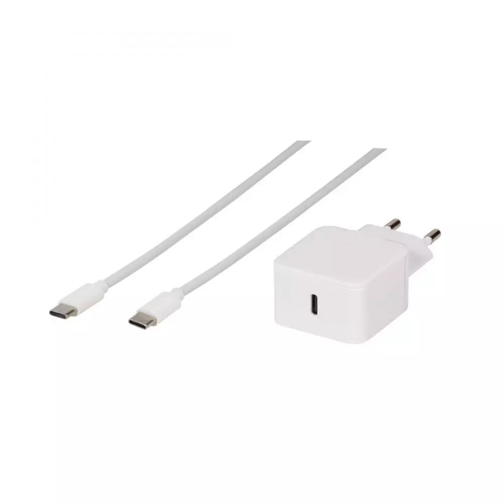 Cargador Súper Rápido 3.0 25W 3A USB Tipo C + Cable Tipo C