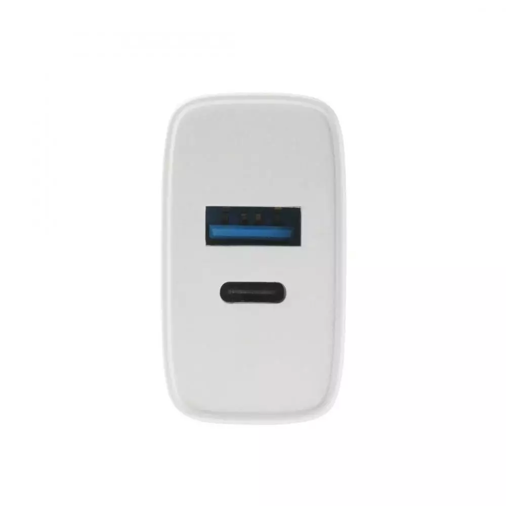 Cargador Pared Dual USB A/USB C 20W Blanco
