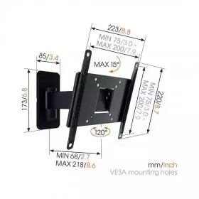 Soporte Vogels MA2030C1 Fijo 19"-43" VESA 200x200 Inclinable 1 Brazo.