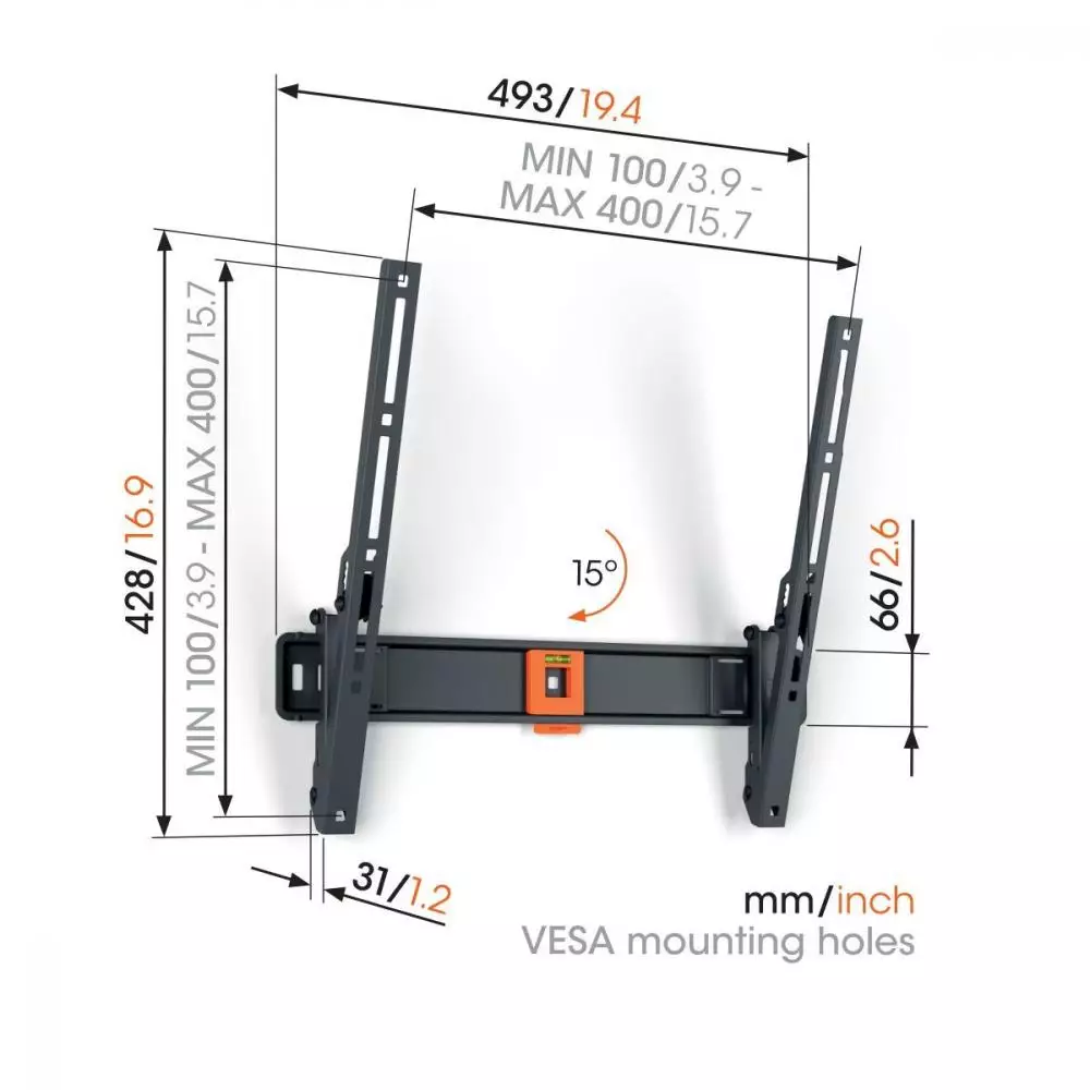Soporte Vogels TVM1413 Inclinable 32-65" peso máximo 25 Kg
